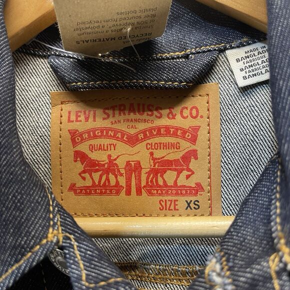 Levi's Denim Trucker Jacket Size XS Biker Jean Authentic Cotton - Picture 7 of 11